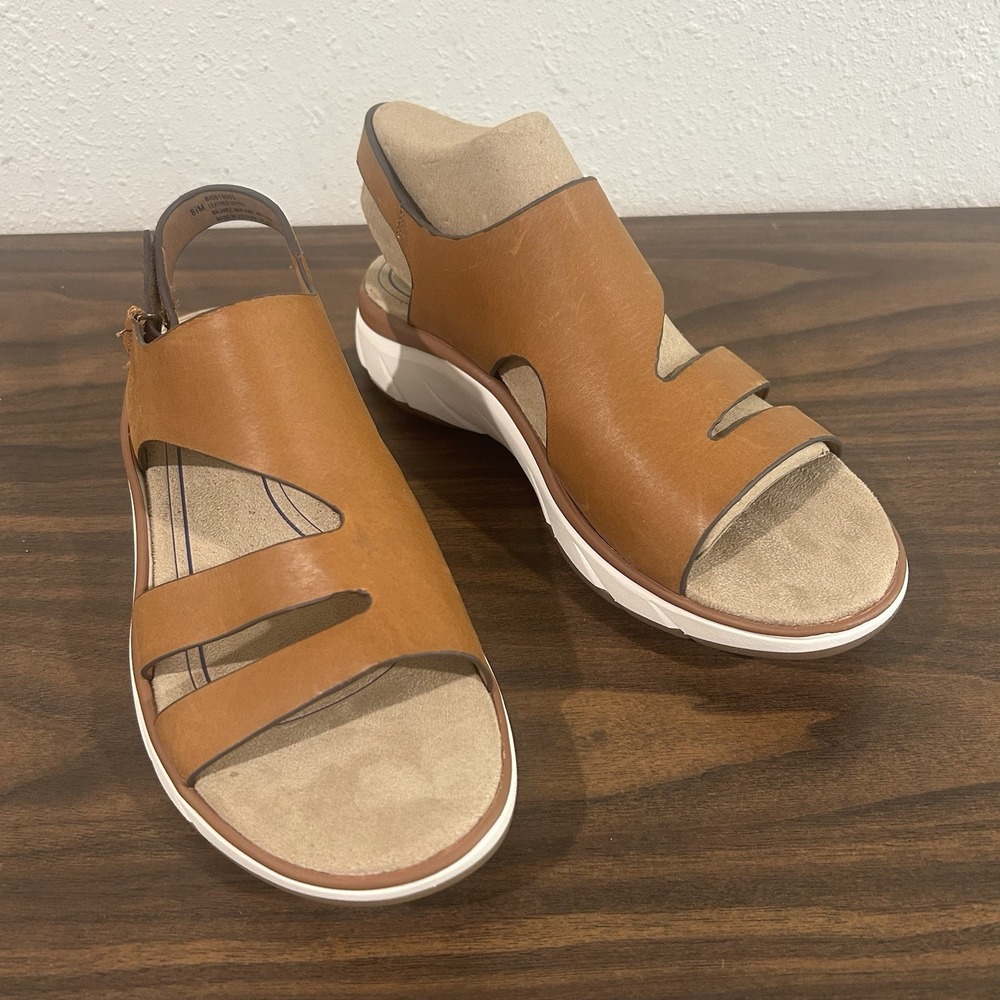 Bionica Akela Brown Leather Strap Walking Sandal Size 8.5 Slip Resistant Comfort